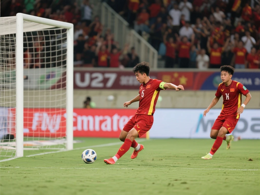 【友谊赛】艾菲尔丁点球建功，U22国足1-1战平越南捧杯